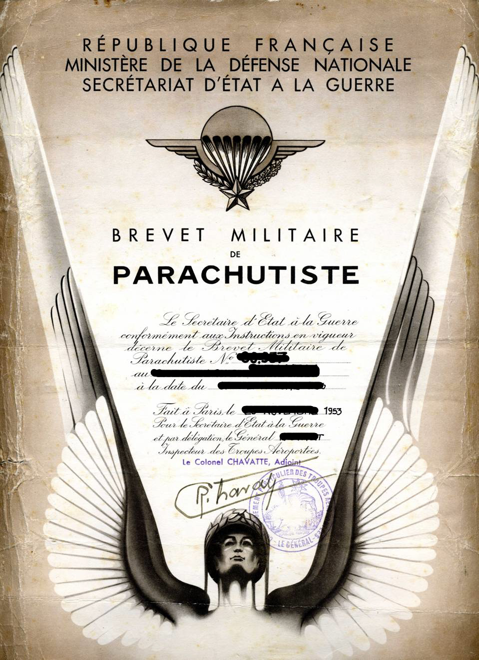 Chevaliere parachutiste discount